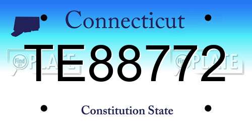 TE88772 Connecticut License Plate