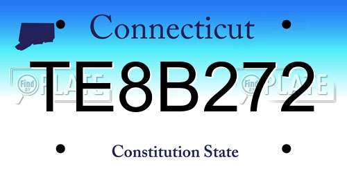 TE8B272 Connecticut License Plate