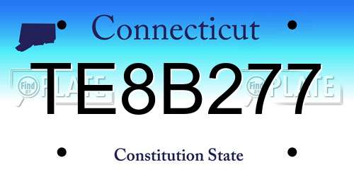 TE8B277 Connecticut License Plate