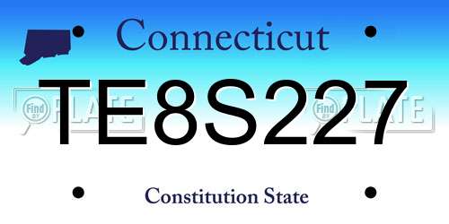 TE8S227 Connecticut License Plate