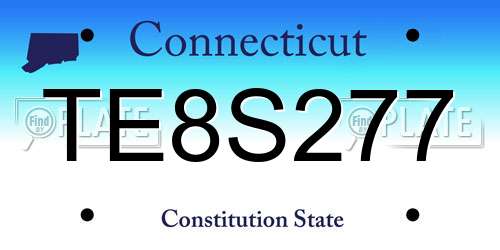 TE8S277 Connecticut License Plate