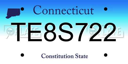 TE8S722 Connecticut License Plate