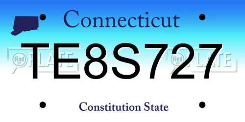 TE8S727 Connecticut License Plate