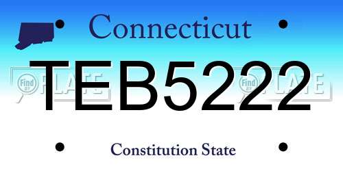 TEB5222 Connecticut License Plate