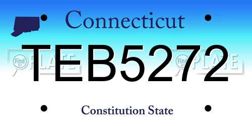 TEB5272 Connecticut License Plate