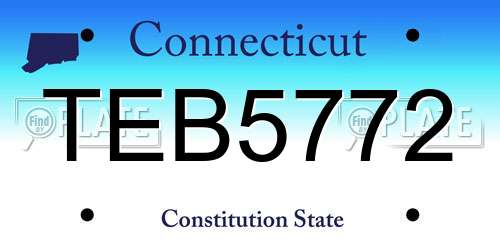 TEB5772 Connecticut License Plate