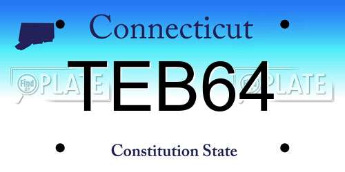 TEB64 Connecticut License Plate