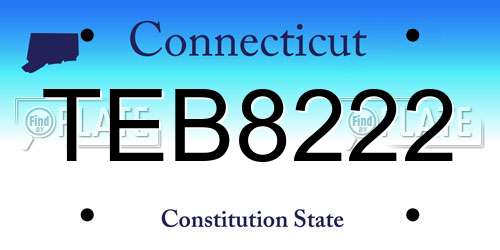 TEB8222 Connecticut License Plate