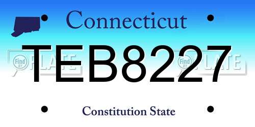 TEB8227 Connecticut License Plate