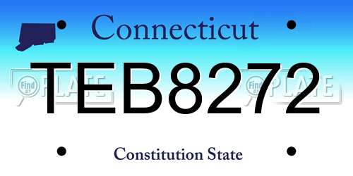 TEB8272 Connecticut License Plate