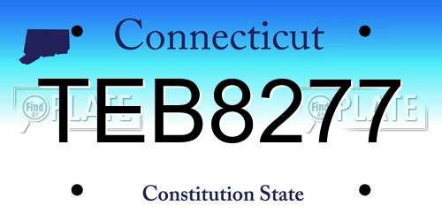TEB8277 Connecticut License Plate