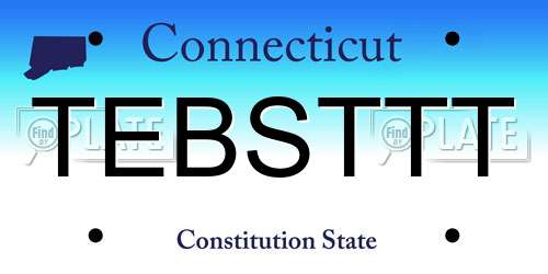TEBSTTT Connecticut License Plate