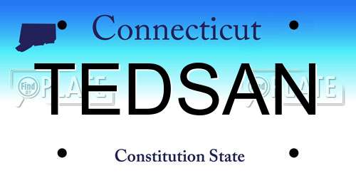 TEDSAN Connecticut License Plate