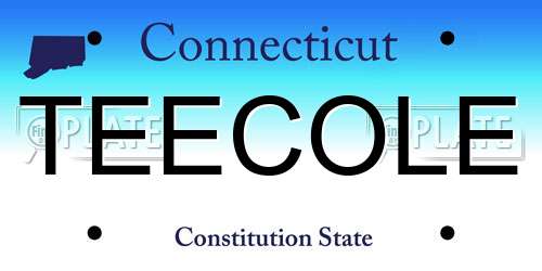 TEECOLE Connecticut License Plate