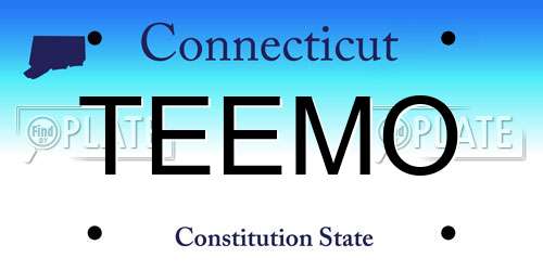 TEEMO Connecticut License Plate