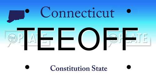 TEEOFF Connecticut License Plate