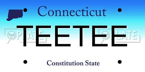 TEETEE Connecticut License Plate