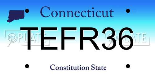 TEFR36 Connecticut License Plate