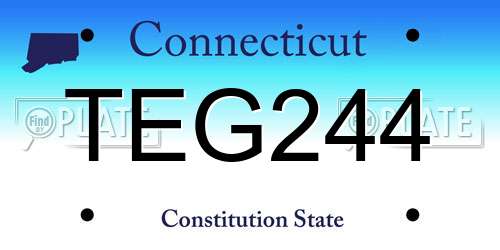 TEG244 Connecticut License Plate