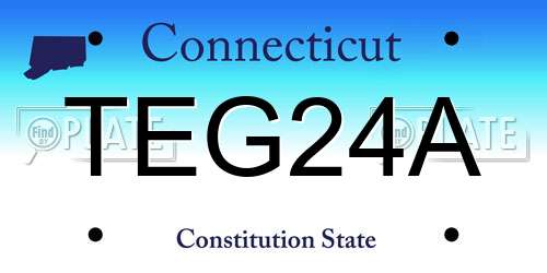 TEG24A Connecticut License Plate