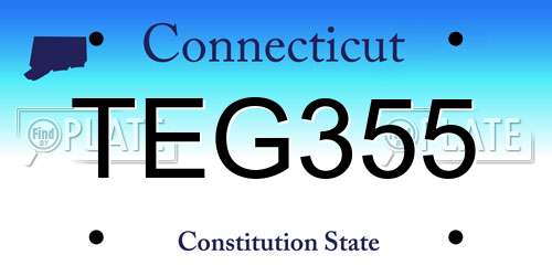 TEG355 Connecticut License Plate