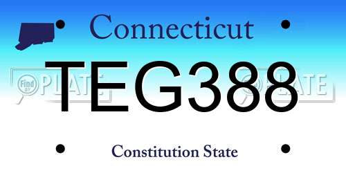 TEG388 Connecticut License Plate