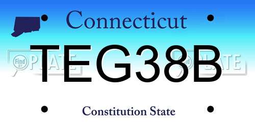TEG38B Connecticut License Plate