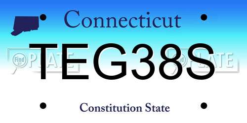 TEG38S Connecticut License Plate