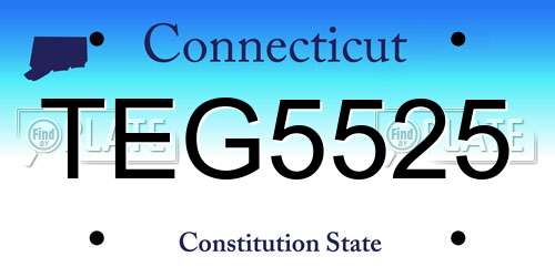 TEG5525 Connecticut License Plate