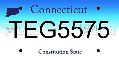 TEG5575 Connecticut License Plate