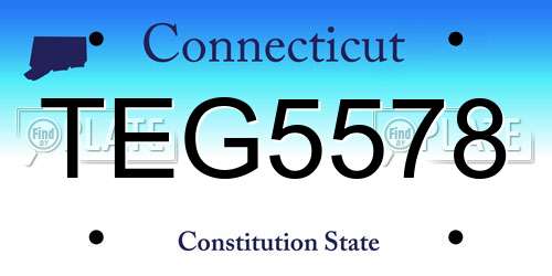 TEG5578 Connecticut License Plate