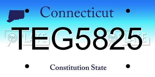 TEG5825 Connecticut License Plate