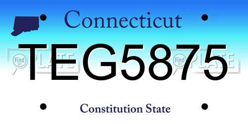 TEG5875 Connecticut License Plate