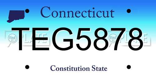 TEG5878 Connecticut License Plate