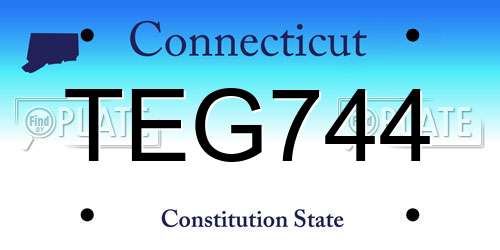 TEG744 Connecticut License Plate