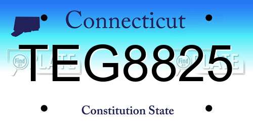 TEG8825 Connecticut License Plate