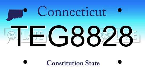 TEG8828 Connecticut License Plate