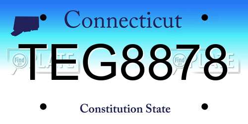 TEG8878 Connecticut License Plate