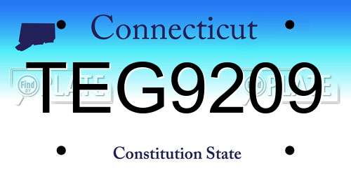 TEG9209 Connecticut License Plate