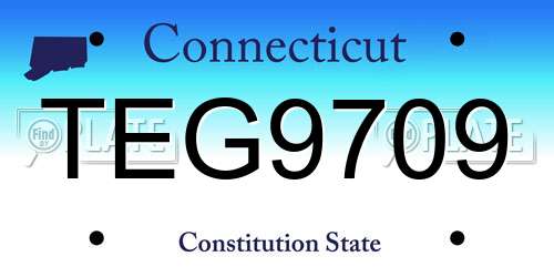 TEG9709 Connecticut License Plate