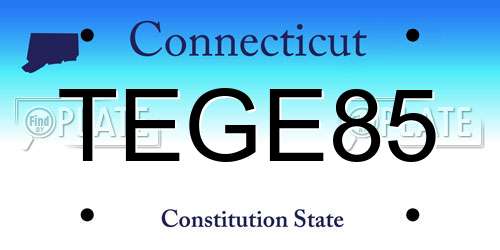 TEGE85 Connecticut License Plate