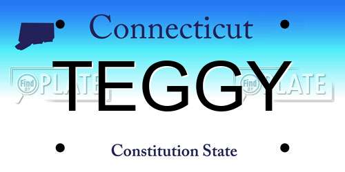 TEGGY Connecticut License Plate