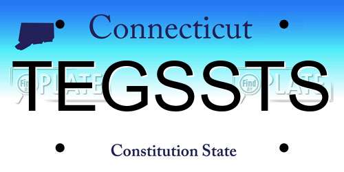 TEGSSTS Connecticut License Plate