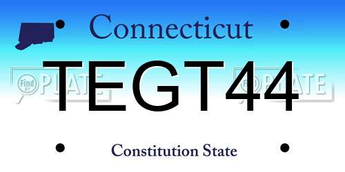 TEGT44 Connecticut License Plate