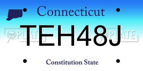 TEH48J Connecticut License Plate
