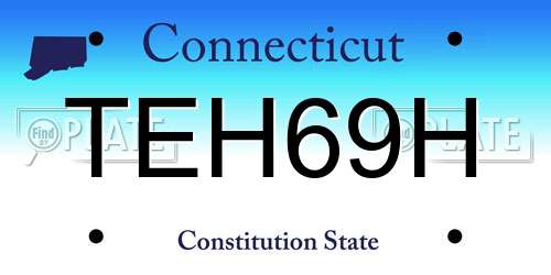 TEH69H Connecticut License Plate