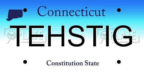 TEHSTIG Connecticut License Plate