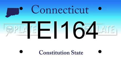 TEI164 Connecticut License Plate