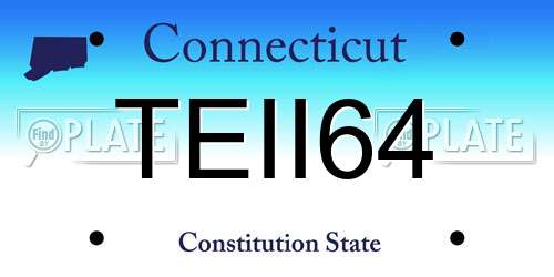 TEII64 Connecticut License Plate
