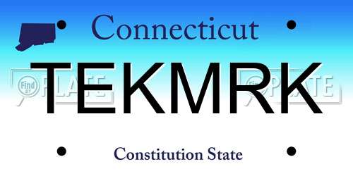 TEKMRK Connecticut License Plate